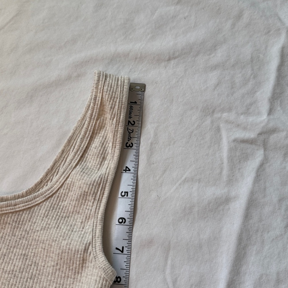 Fabletics Light Beige Ribbed Tank Top - Picture 5 of 7